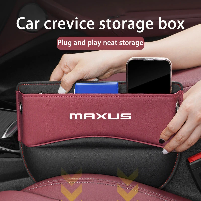 Car Seat Gap Organizer Leather Auto Console Side Crevice Storage Box For Maxus T60 D60 D90 2022 D20 T70 T90 G10 G20 G50 G90