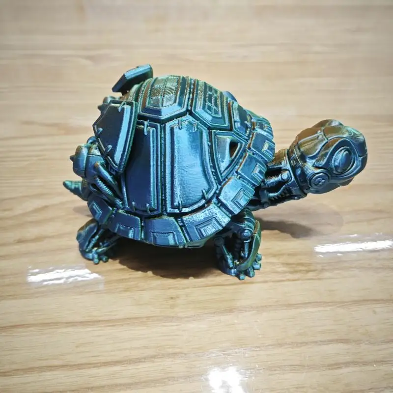 Retractable Cyberpunk Mech Turtle - 3D Printed Articulated Model, Unique Gift and Collectible home decor