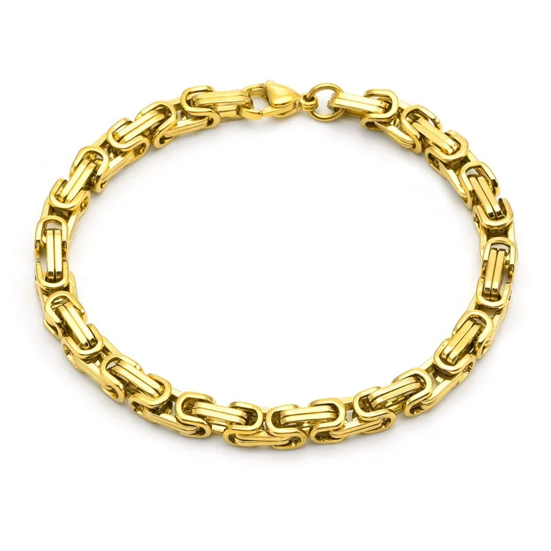 Luxury 24K 9999 Pure Gold real gold Men's Bracelet Exquisite 9mm Side Bracelet