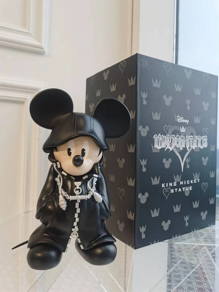 30CM Disney Koning Mickey Mouse Anime Figuur Standbeeld Hars Model Home Decor Tafelornamenten Ambachten Dierenbeeldje Collectie Geschenken
