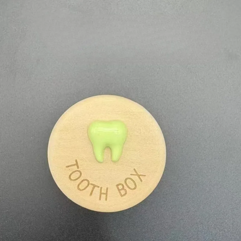 صندوق ذاكرة خشبي لأسنان الطفل، تصميم خرز، منظم تذكار، حقيبة تخزين الأسنان الأولى، سلك سري إبداعي #4
