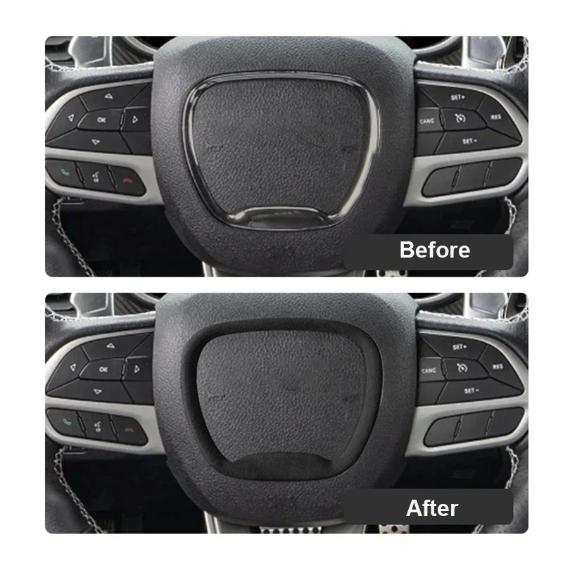 

Suede Leather Steering Wheel Horn Trim for Dodge Durango SRT 2014-2021, Charger SRT 2015-2019, Challenger SRT 2015-2020 2021