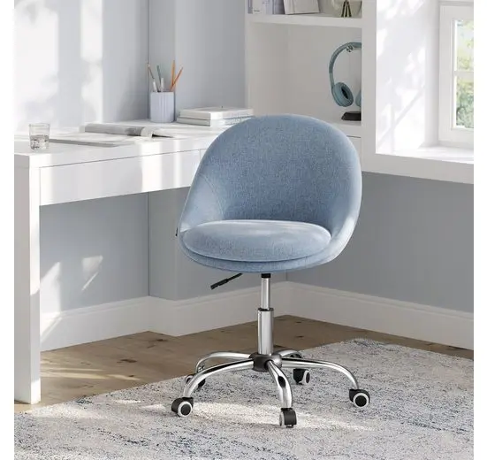 SONGMICS Office Chair (1 st) Desk Chair Cotton Linen Blend Fabric dressing table table