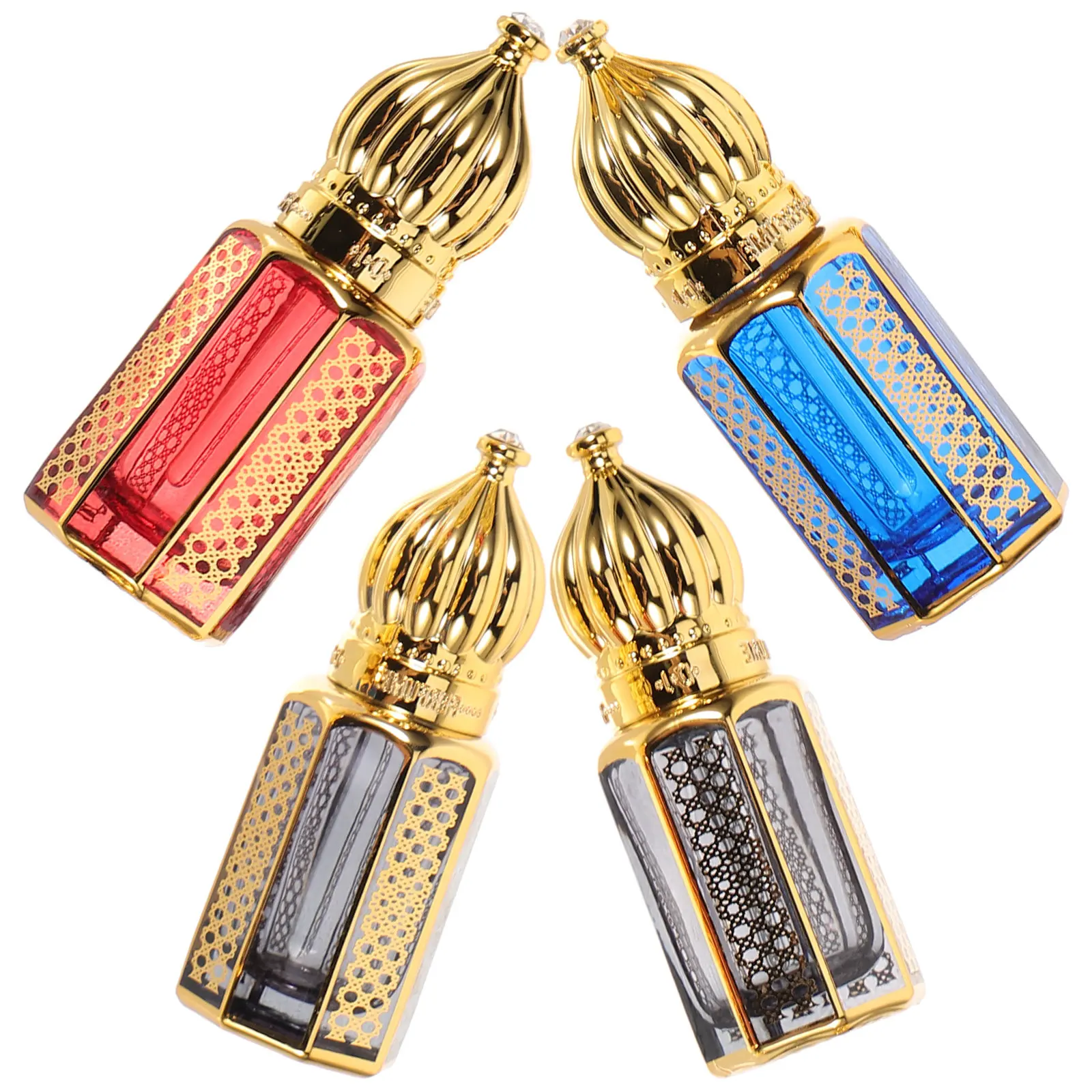 Creative Refillable Perfume Bottle Elegant Glass Essential Oil Holder Portable Small Vintage Empty Fragrance Storage Bottle