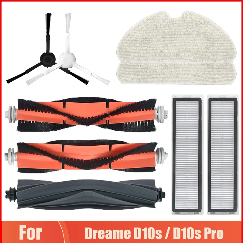 Main Side Brush Hepa Filter Mop Cloth Rags Accessories For Dreame D10s / D10s Pro Robotic Vacuum Cleaner Replacement