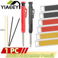 Solid Carpenter Pencil Set Mechanical Pencil 3 Colors Refill Carpentry Marking Scriber Construction Tools Woodworking Tools