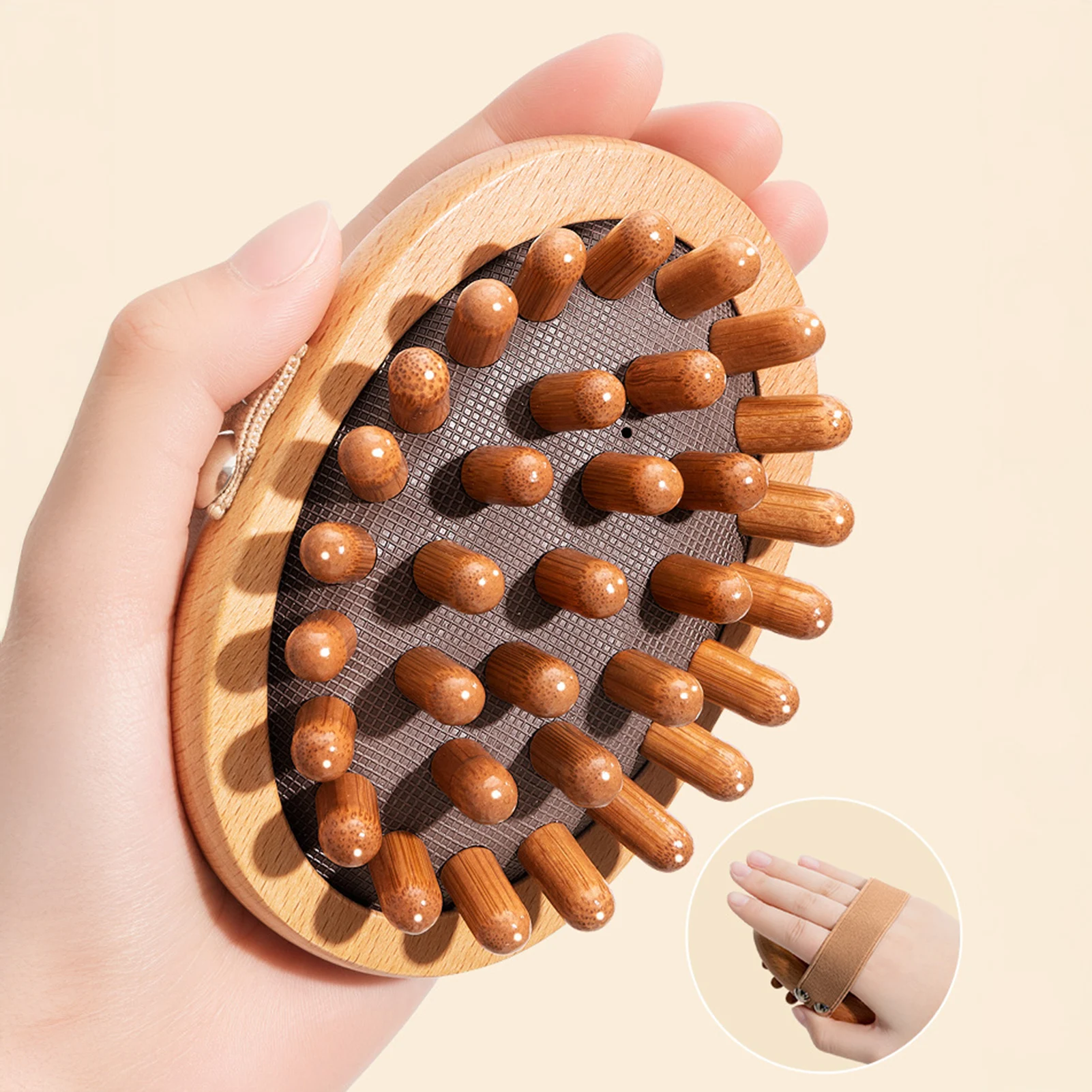 

Wooden Message Comb Hand Held Cellulite Massager Gua Sha Scrapping Massager for Muscles Back & Shoulder