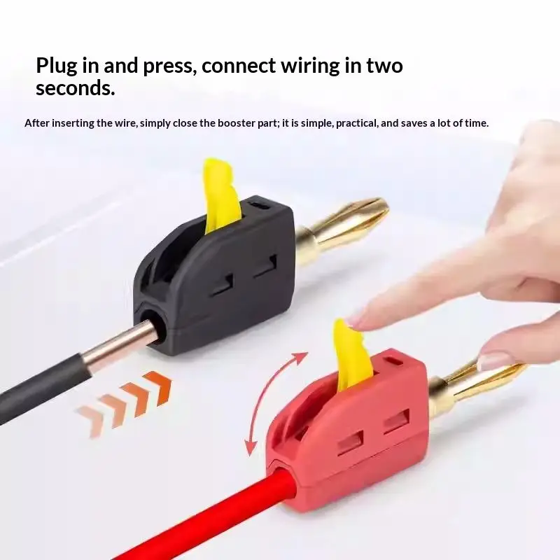 [L] 32A 3/4mm Banana Plug Solderless Quick Connect High Current Gold-Plated Banana Connectors Audio Copper Speakers Amplifier