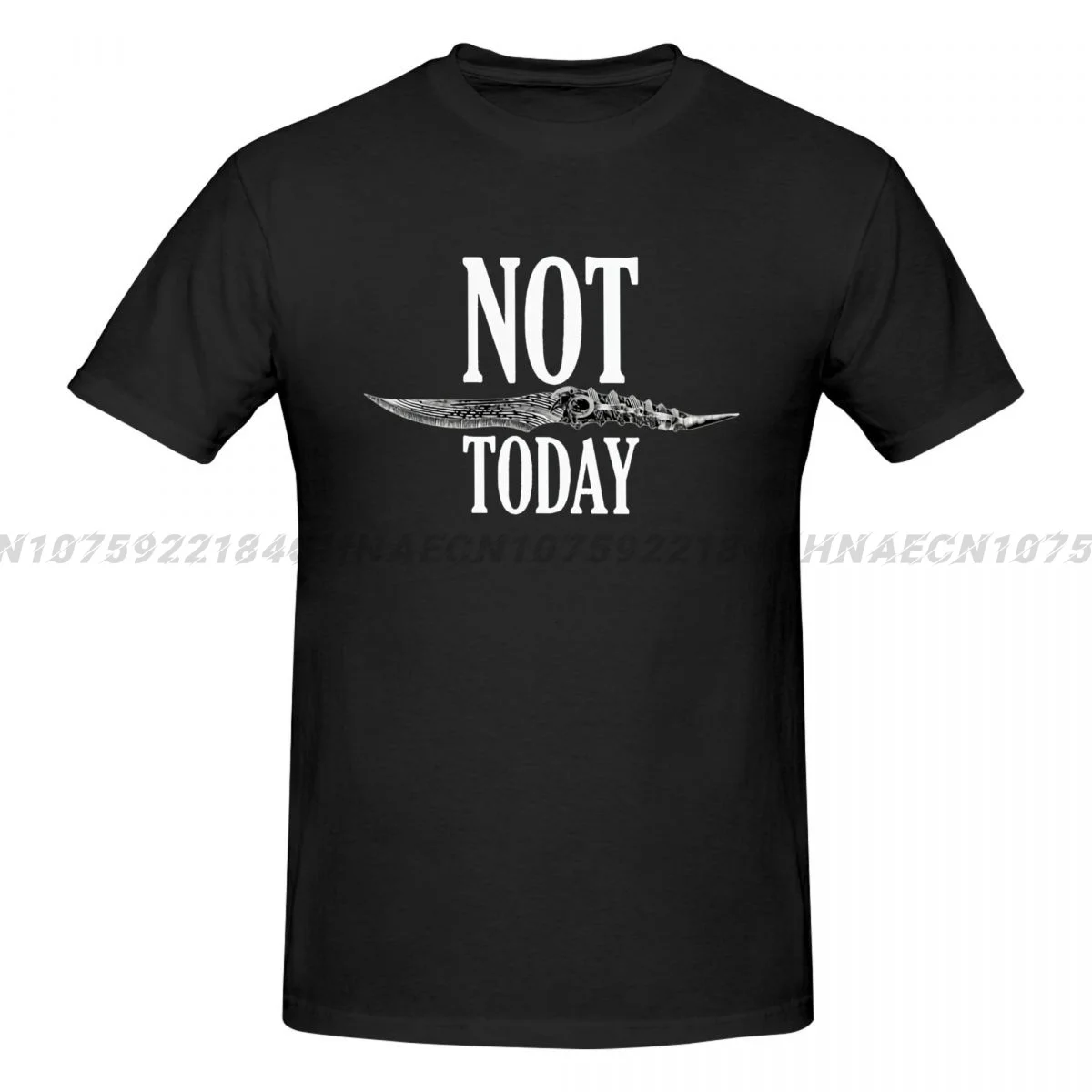 Top Sale Game Of Throne Not Today Dagger Print Casual Loose Tee Shirt Harajuku Unisex T-shirt