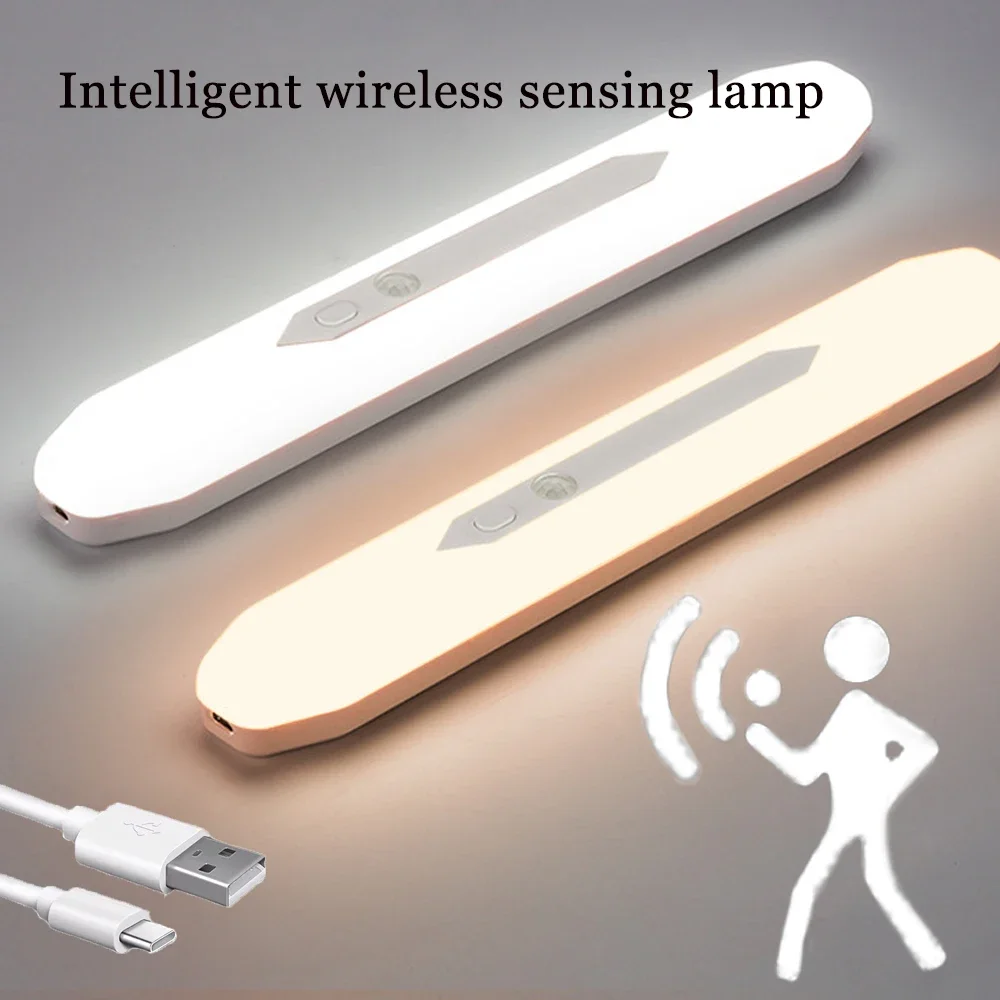 Smart Motion Sensor USB Night Light LED Cabinet Lights Corridor Night Lamp Super Bright Wireless Wall Light