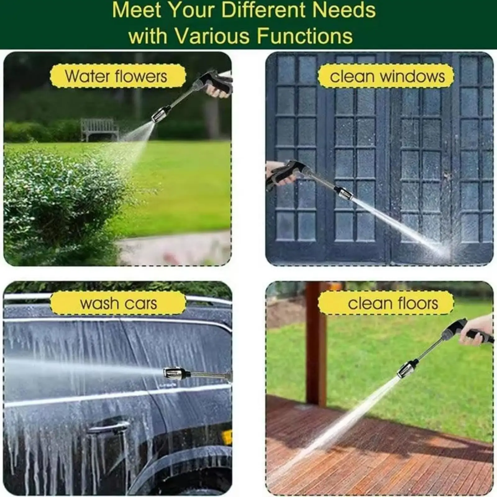 Water Gun High-Pressure Water Spray Gun Car Washer Hose Nozzle Garden Watering Sprinkler High Pressure Turbowasher Cleaning Tool