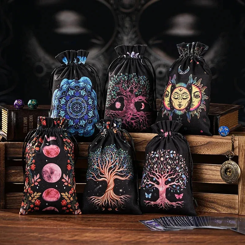 1pc/6pcs Velvet Tarot & Oracle Card Storage Bag – Pouch for Runes, Dice, Crystals, Jewelry & Witch Divination Accessories