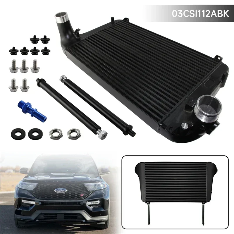 

Front Mount Bar&Plate FMIC Intercooler For Ford Explorer ST EcoBoost Engine 3.0L 2020-2023 Black/Silver