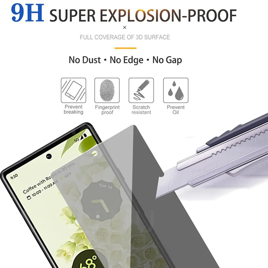 واقي شاشة للخصوصية 9H لهاتف Google Pixel 7a 6a 5a 4a 3 زجاج مقسى مضاد للتجسس لأفلام الحماية Pixel 3a 4a 4 XL 6 7 Pro