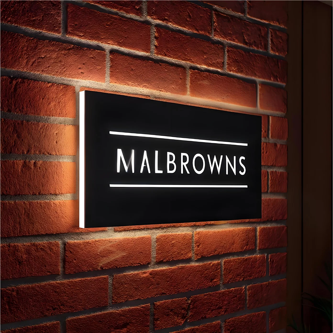 

Изготовленный на заказ знак дома со светодиодной подсветкой — современный дизайн с подсветкой — всепогодное использование на открытом воздухе, привлекает ночь