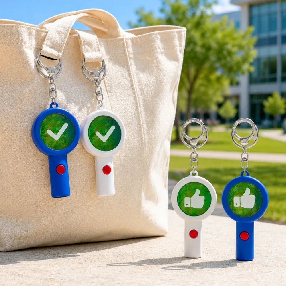 Handheld Voting Paddles Acrylic Keychain Both Side Interactive Board Vocal and Light Interactive Double-Sided Response Card