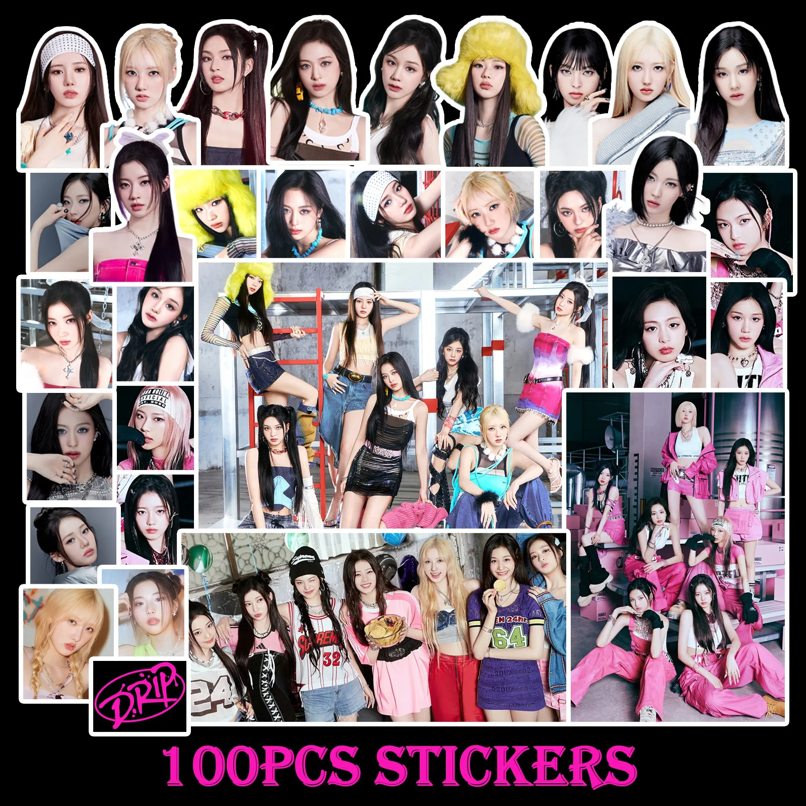 100Pcs/Set BABYMONSTER Idol Girl New Album DRIP Series HD Printd Waterproof Sticker Decoration Notebook Photo Sticker Fans Gifts