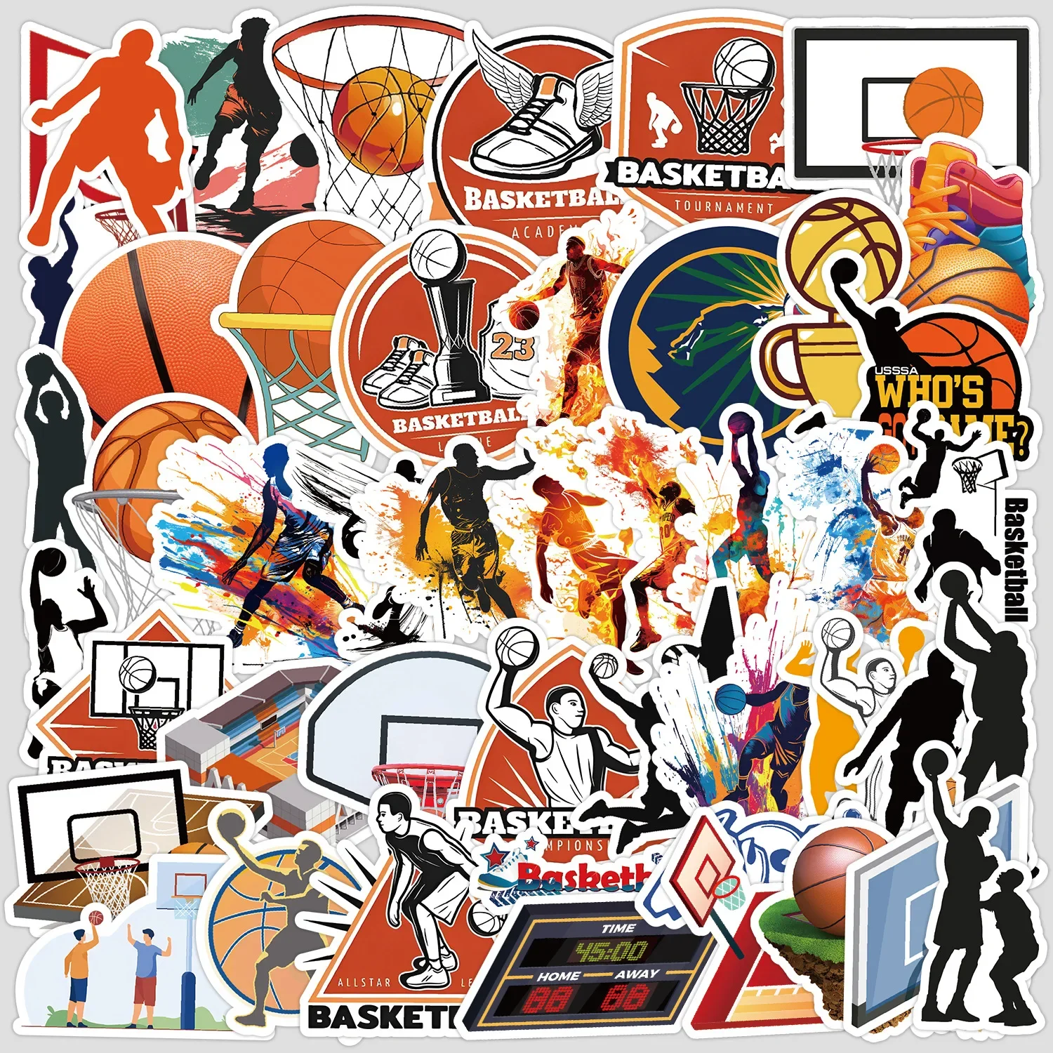 

10/50PCS Sports Basketball Stickers Personalized Creative Graffiti DIY Guitar Phone Water Cup Skateboard Waterproof Decal Toy