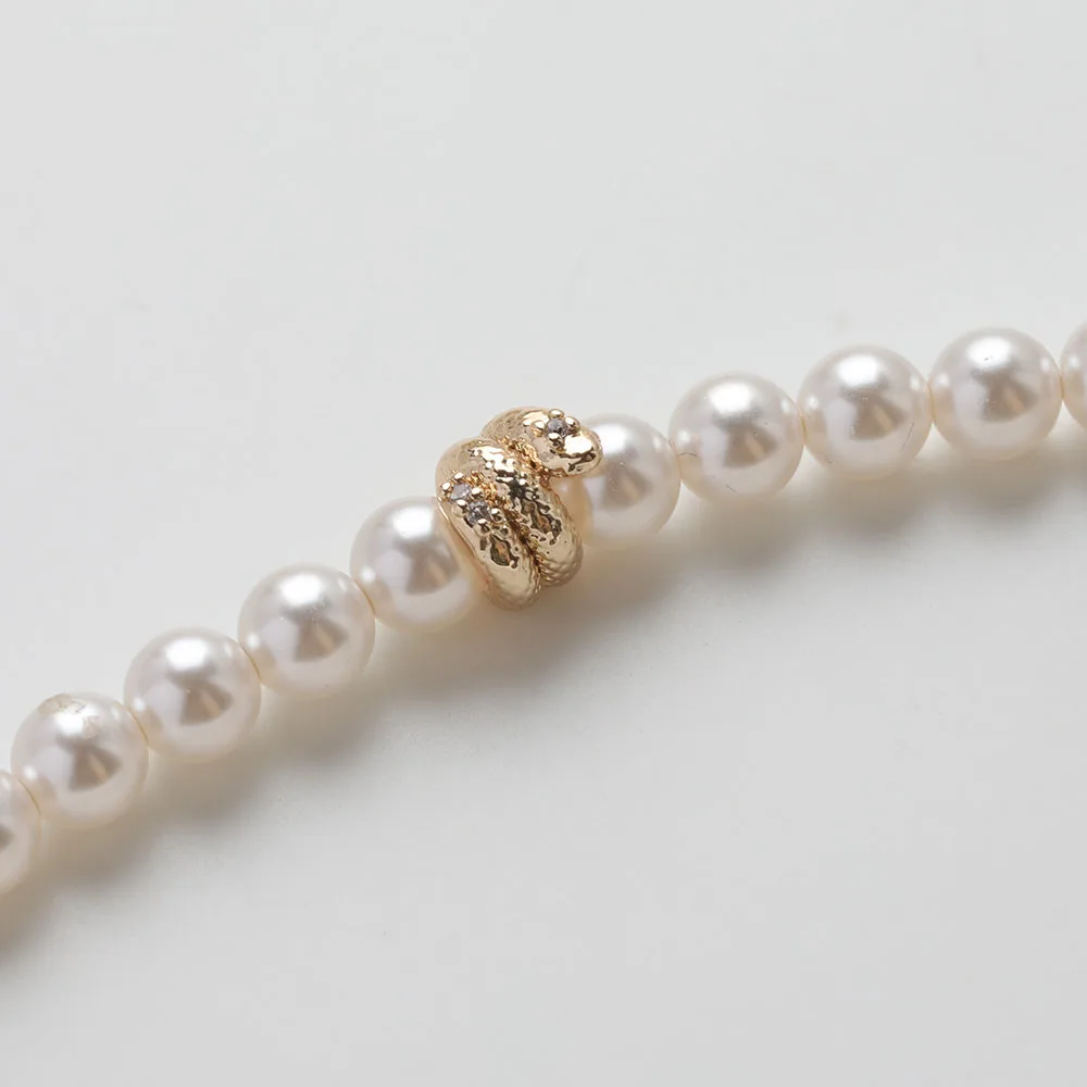 6 sztuk delikatny wąż serpentynowy projekt przegrody koraliki tworzenia biżuterii bransoletka naszyjnik dostarcza DIY mosiądz 14k pozłacane 7*6.6mm — zdjęcie 3