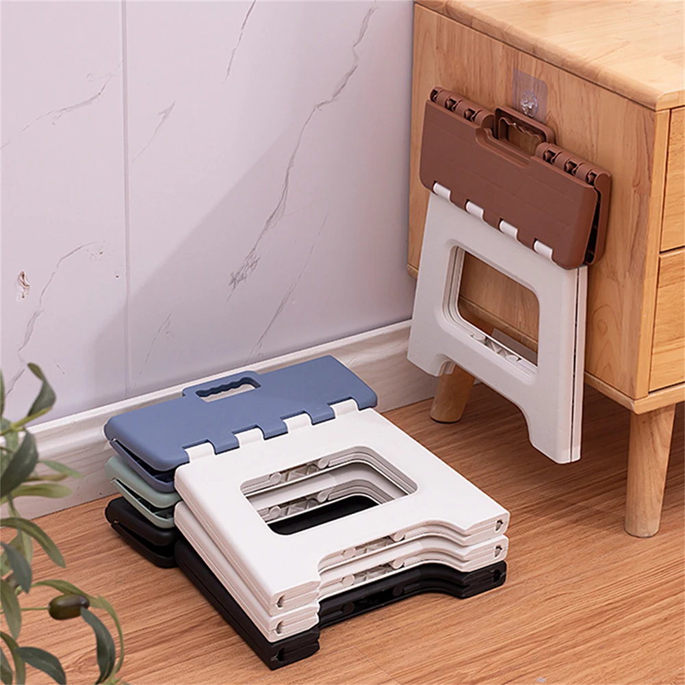 1X المحمولة كرسي بلا ظهر قابل للطي تصميم مريح قوي للمطبخ الحمام في الهواء الطلق استخدام طوي خطوة البراز خفيفة الوزن عدم الانزلاق #4