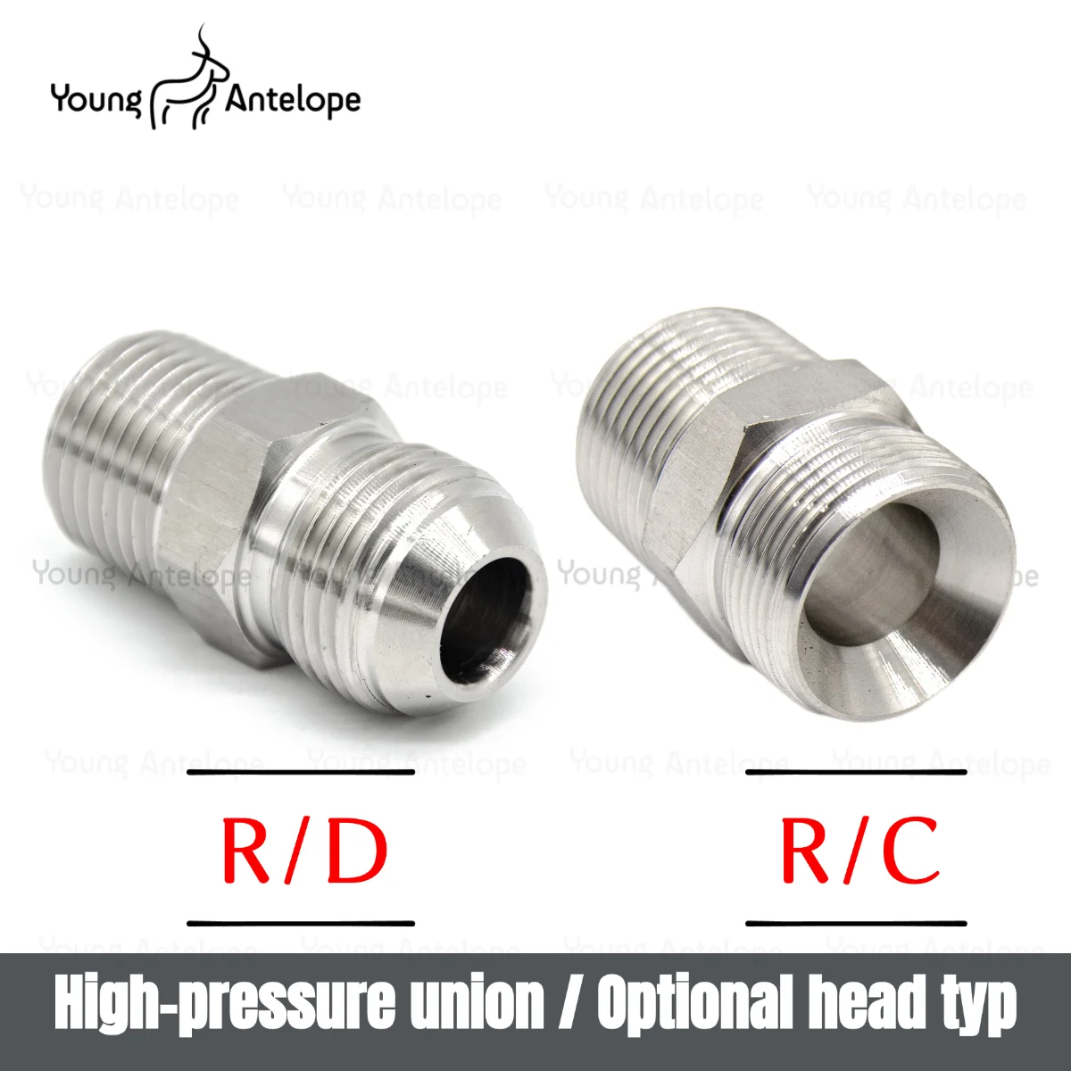 304 Stainless Steel Seal Hydraulic Oil Tube Connector Accessories Cone Male Thread Hex BSP/BSPT Pipe Coupling Adapter