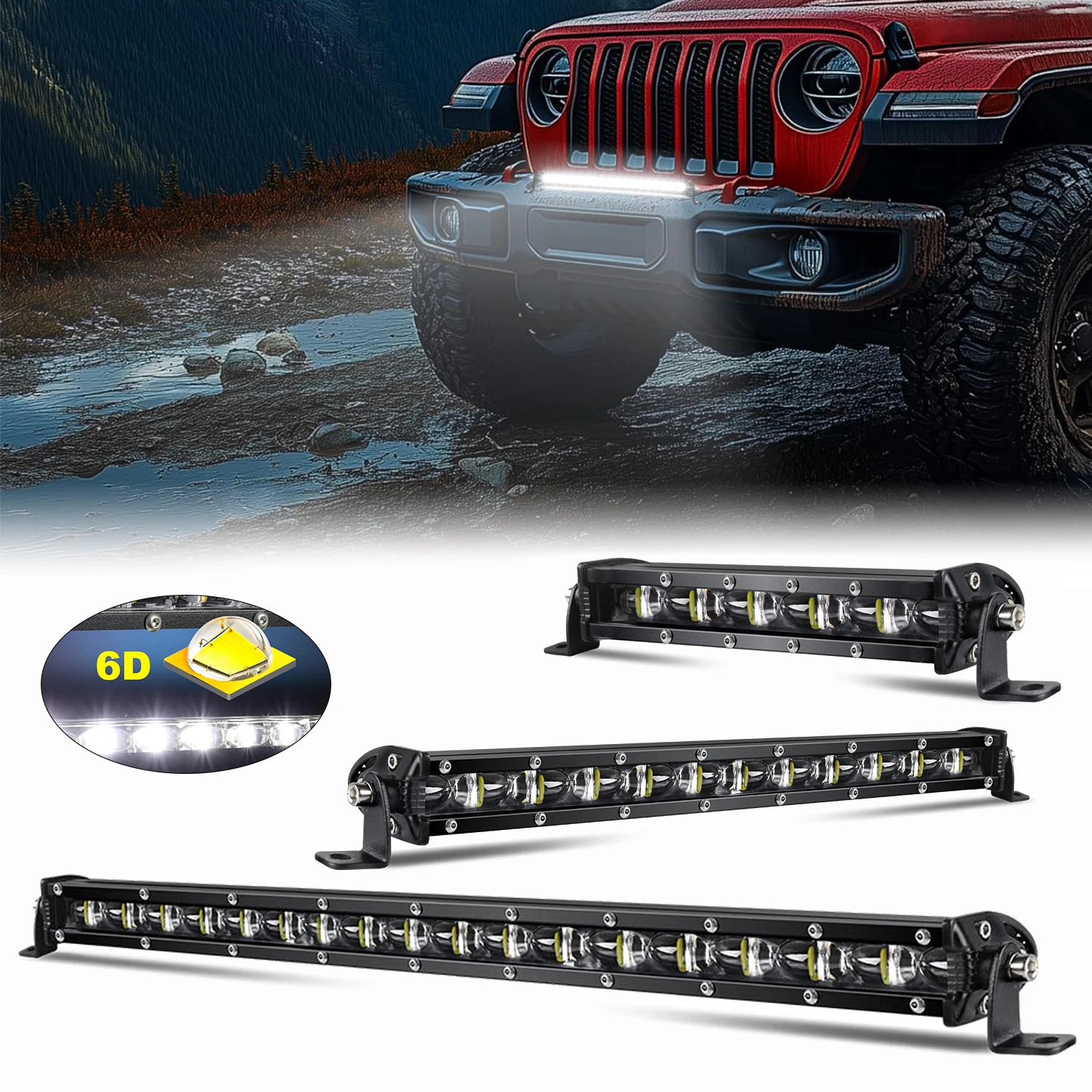 Super Bright LED Light Bar 7/13/20 inch Driving Work Light 12V 24V Car Spotlight For Offroad Truck 4x4 SUV ATV Auto Fog Light