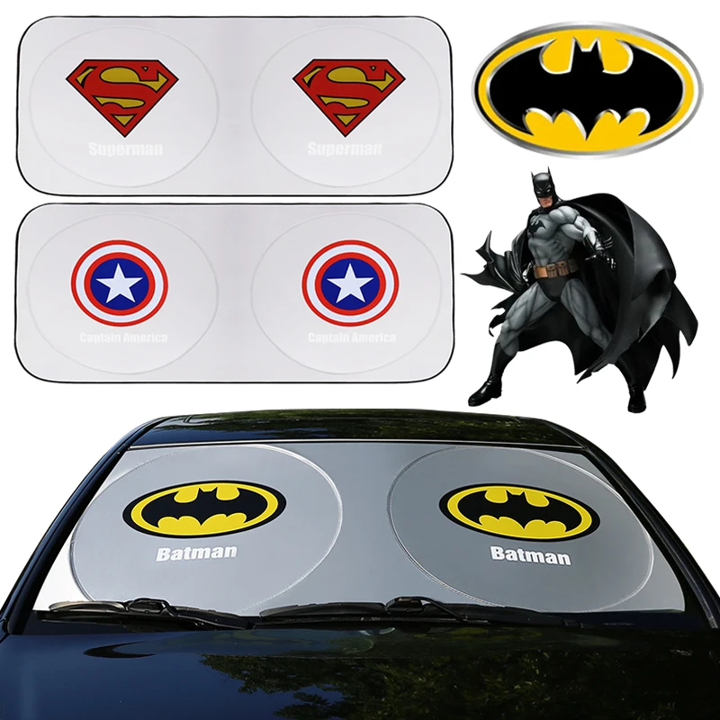 Batman Car Sunshade Car Front Windshield Sun Shade Front Gear Decorative Cartoon Anime Uv Protection Insulated Car Accessories