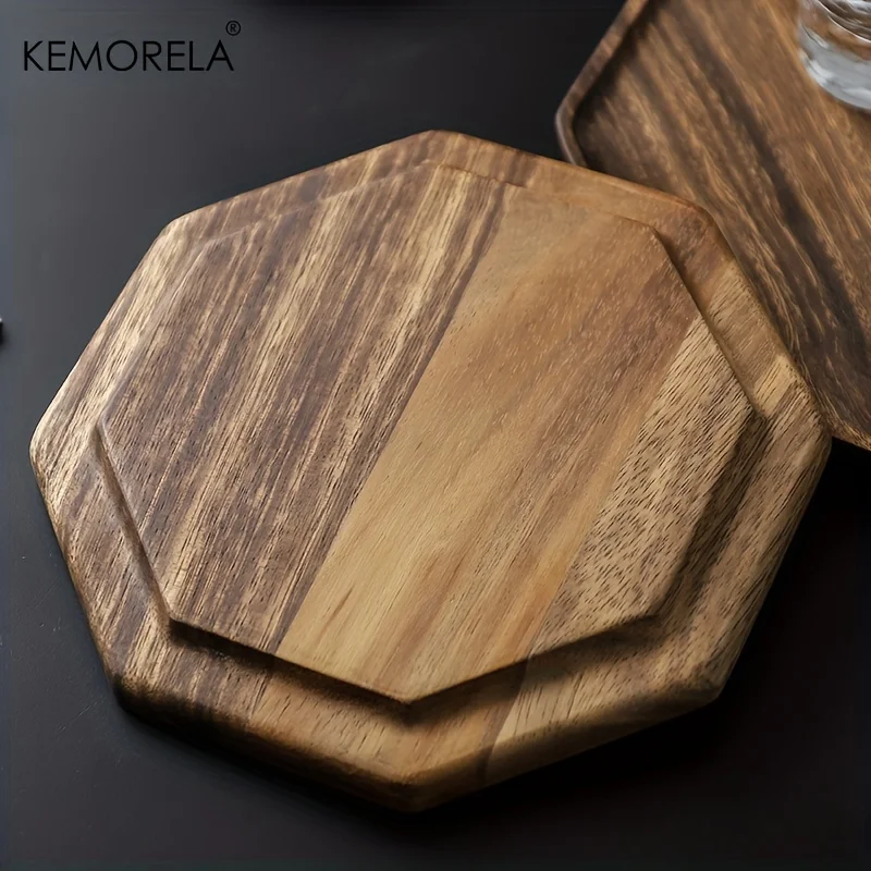 KEMORELA Acacia Wood Serving Plate – Rectangular Octagonal Design 5