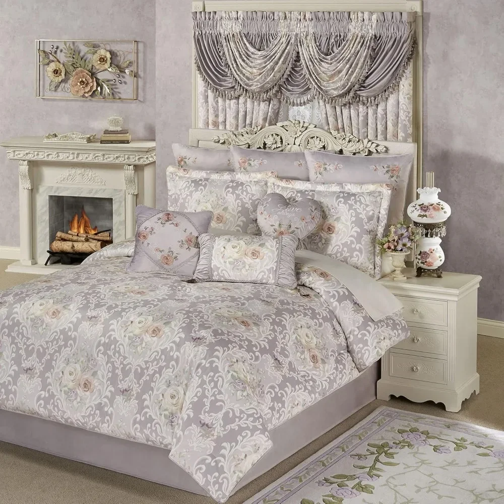 Romantica Collection  Comforter Set Wisteria Oversized Queen, King, Cal King Luxury Bedding Sets Polyester