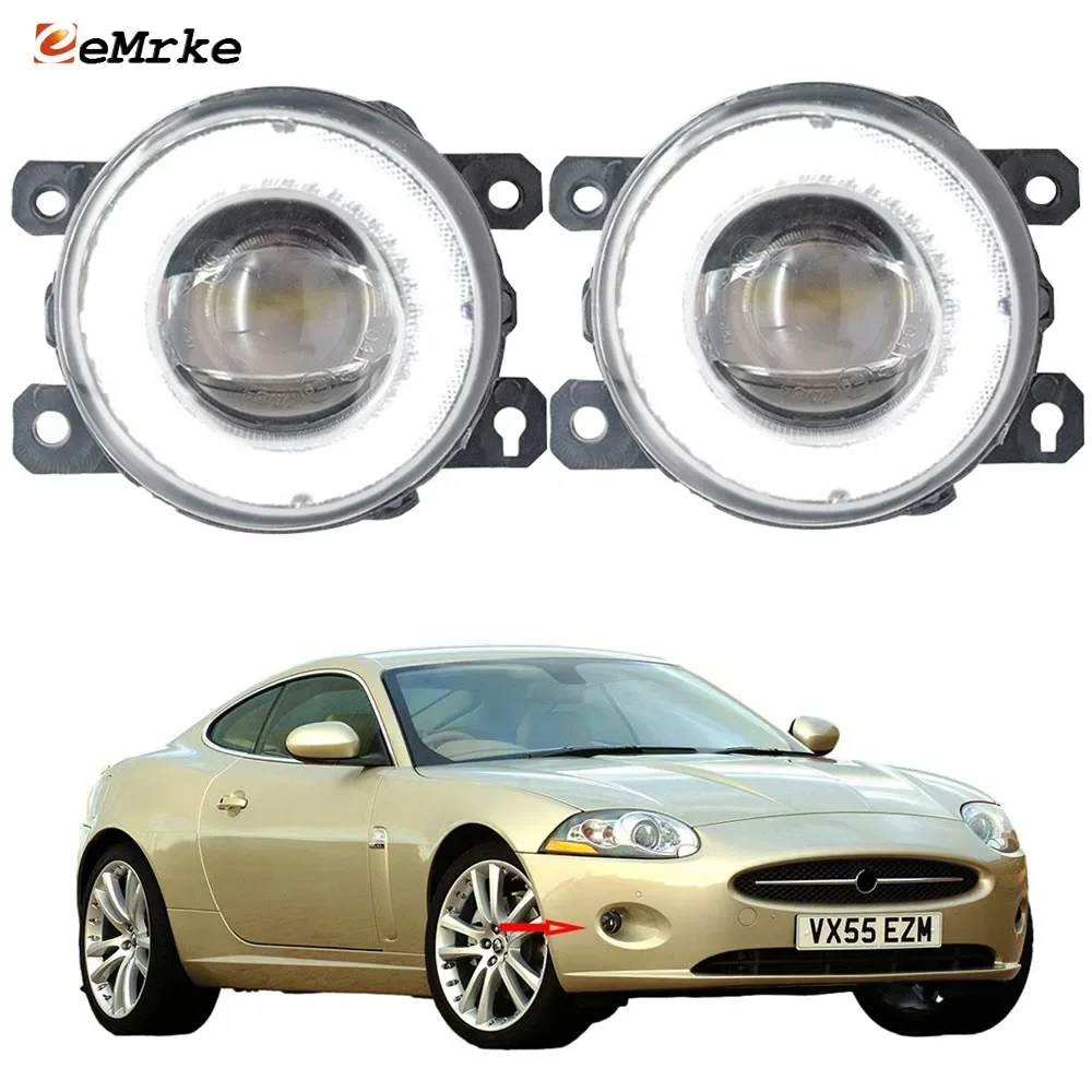 

2x Car Lens LED Fog Lights Angel Eye DRL Daytime Running Light Lamp for Jaguar XK X150 2006 2007 2008 2009