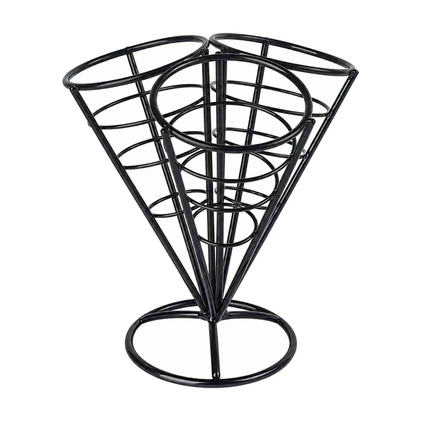 Snack Holder Compact Three-Compartment Wire Snack Stand Freestanding Wire Appetizer Holder Home Entertaining, Parties