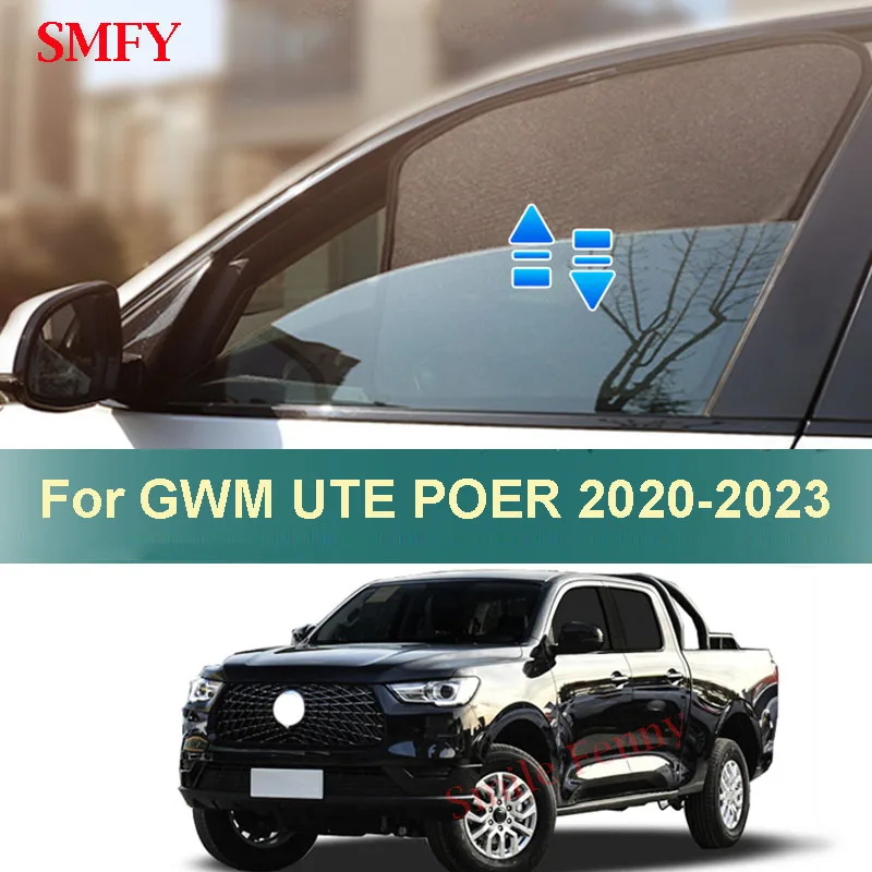 

Magnetic Car Sunshade For GWM UTE Cannon Poer 2021 2022 2023 Car Side Window Sunscreen Heat Insulation Sun Visor Mesh Curtains