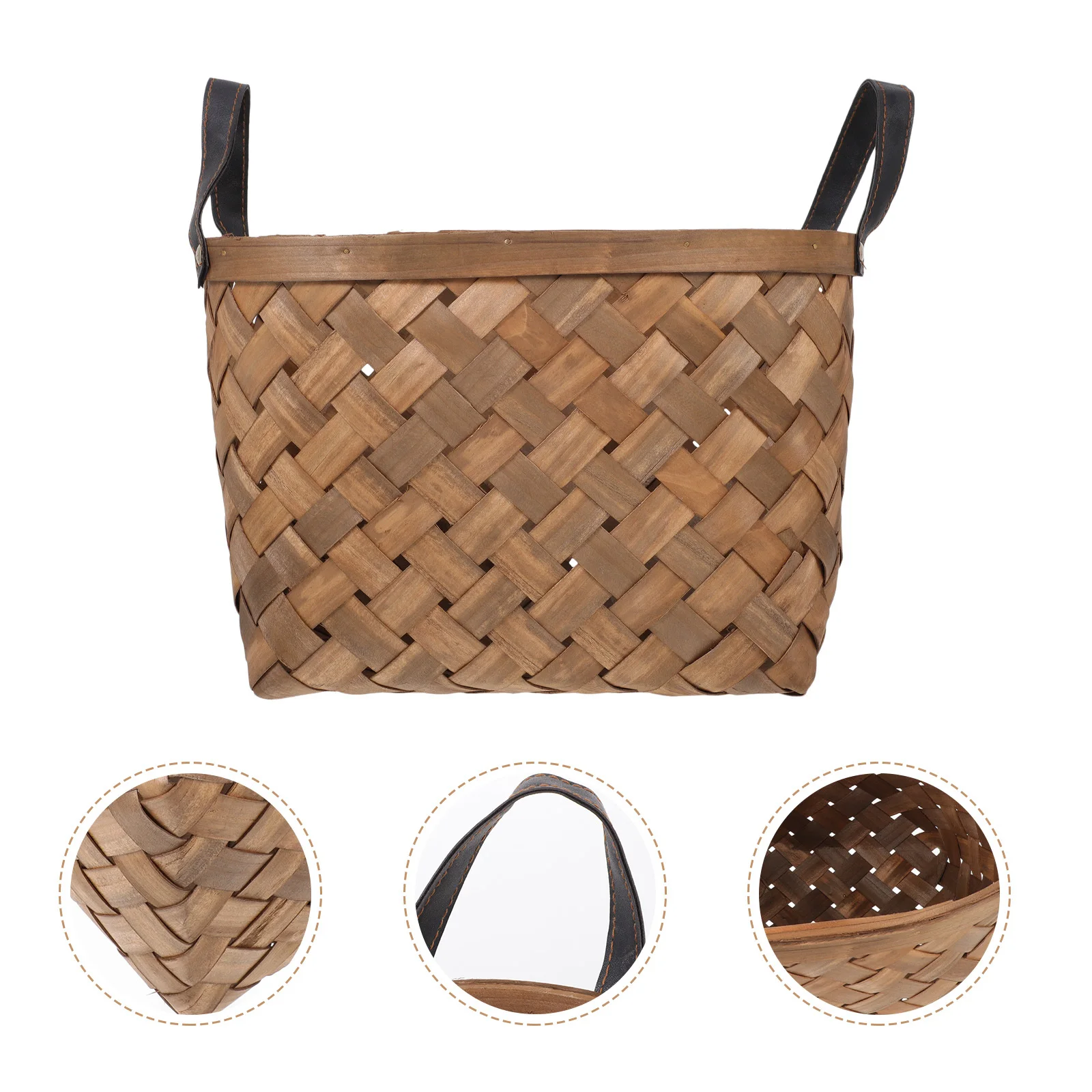 

1Pcs Natural Woven Basket Handheld Portable Storage Solution for Flowers Fruits Toiletries Lotions Rural Modern Farmhouse Decor