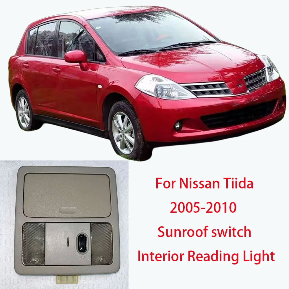

LINGJIE NEW Grey Reading Light Interior Roof lamp For Nissan Tiida 2005-2010 Sunroof switch Interior Reading Light