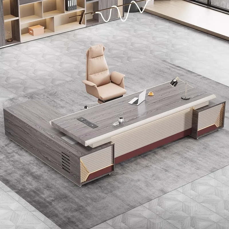 

Boss Desk, Simple And Modern President's Desk, Manager, Supervisor's Desk And Chair Combination, Light Luxury
