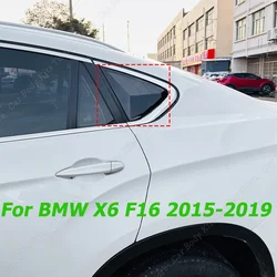For BMW X6 F16 2015-2019 Car Rear Side Window Louver Air Vents Windshield Decoration Cover 2 Pcs Gloss Black/Carbon Look Plastic