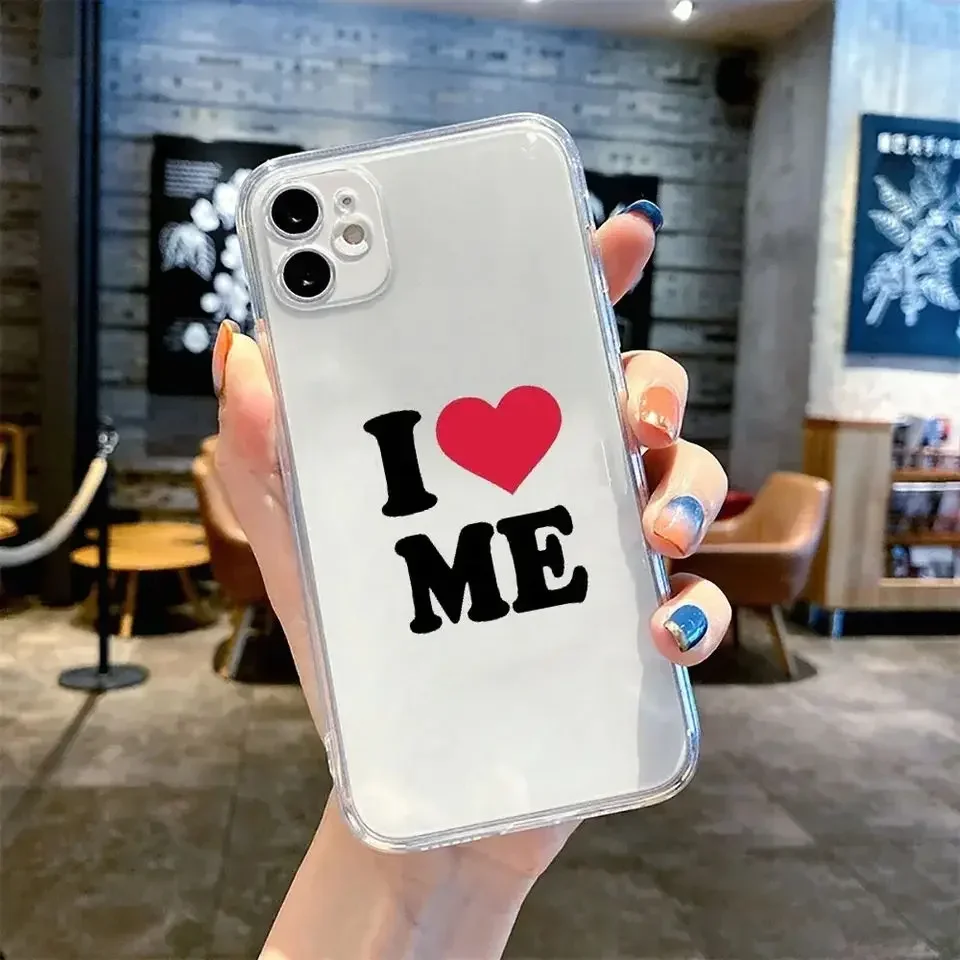 Cute Funny I Love My Girlfriend Phone Case for IPhone 11 12 13 14 Pro Max Mini X XR XS 15 7Plus Transparent Couple Paired Coques