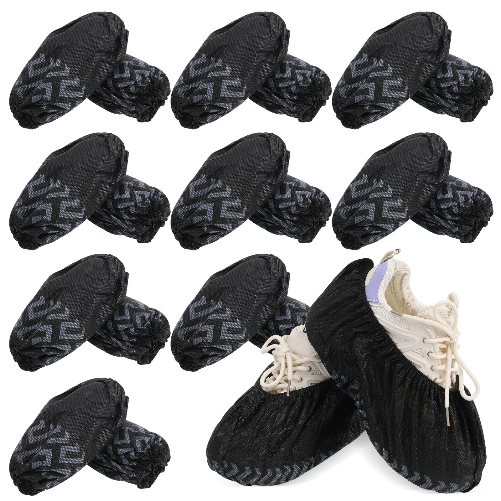 

200Pcs Disposable Shoe Covers Anti-Skid Textured Nonwoven Indoor Shoe Covers for Visitors Contractors Hair Stylists Safety Dust