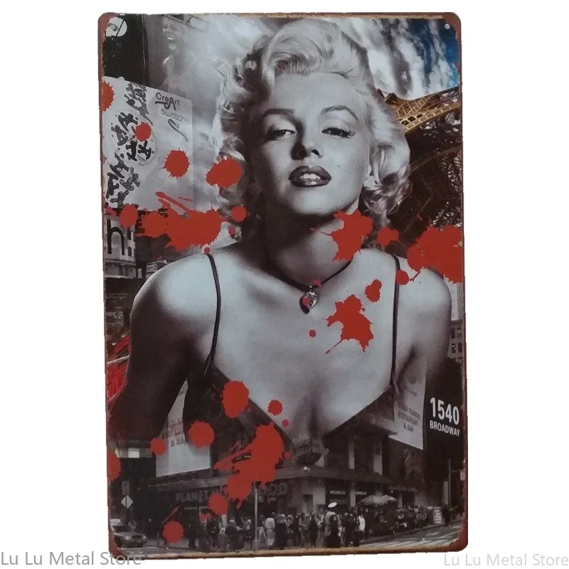 Classic Marilyn Monroe Vintage Metal Plate Sign Poster Style Wall Art Pub Bar Club Wall Home Decoration Wall Art Paintings