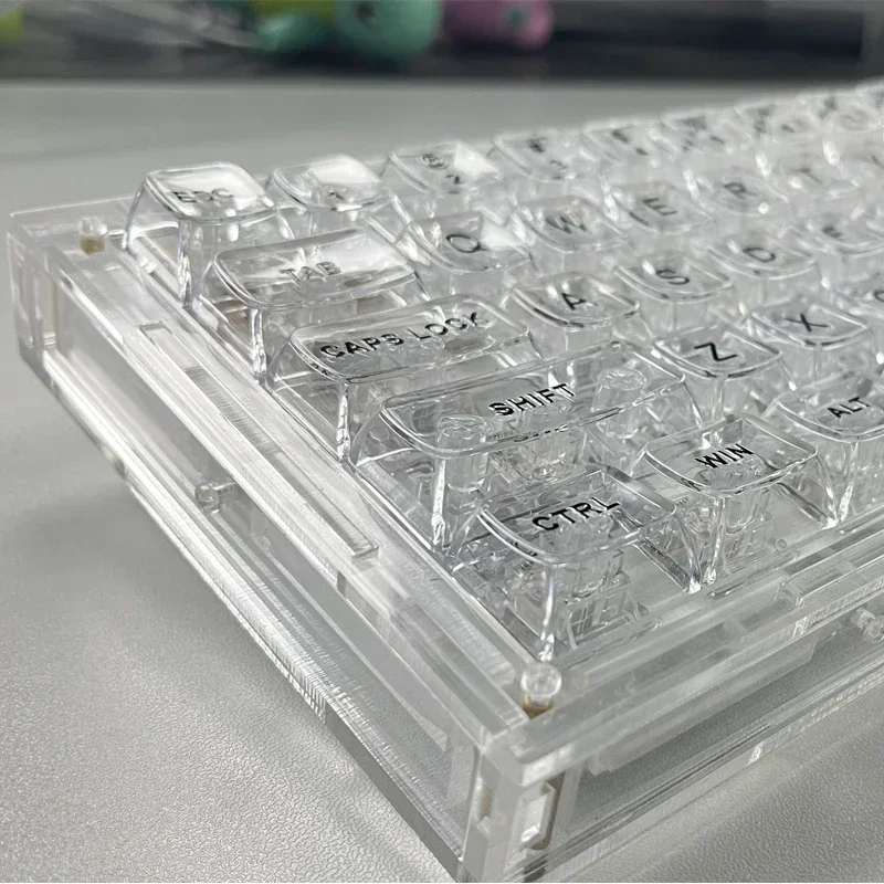 

Mechanical Keyboard Profile Keycap Clear Crystal Backlit RGB Custom ISO PC Gamer Layout 132 Keys Transparent PC Key Caps
