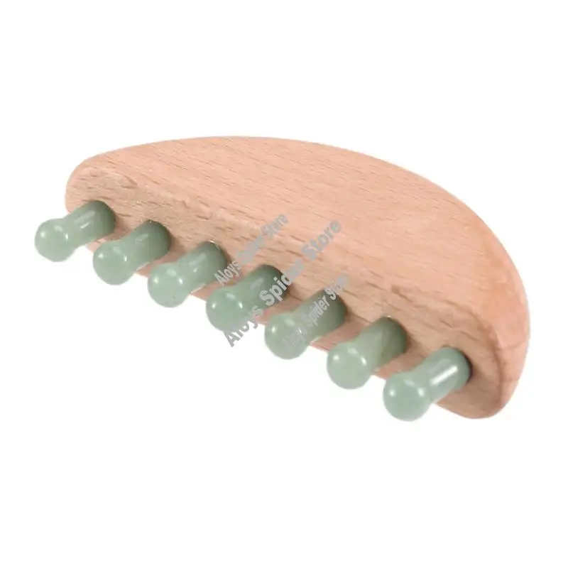 

Scalp Massager, Head Scalp Massage Comb Jade-Wooden Comb For Head Stress Relax, Massage Tool For Relieve Headaches-AB09