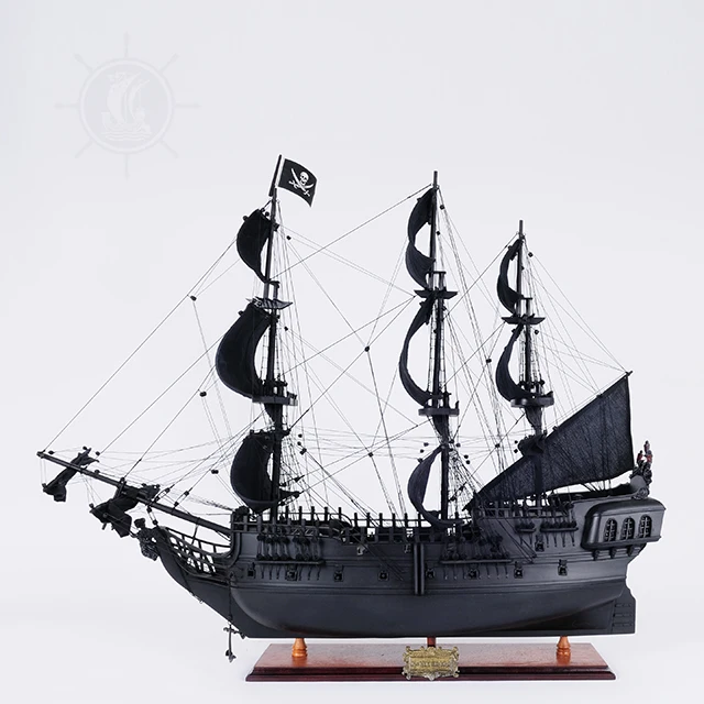 Large nautical style pirate ship desktop display cabinet handmade home decoration