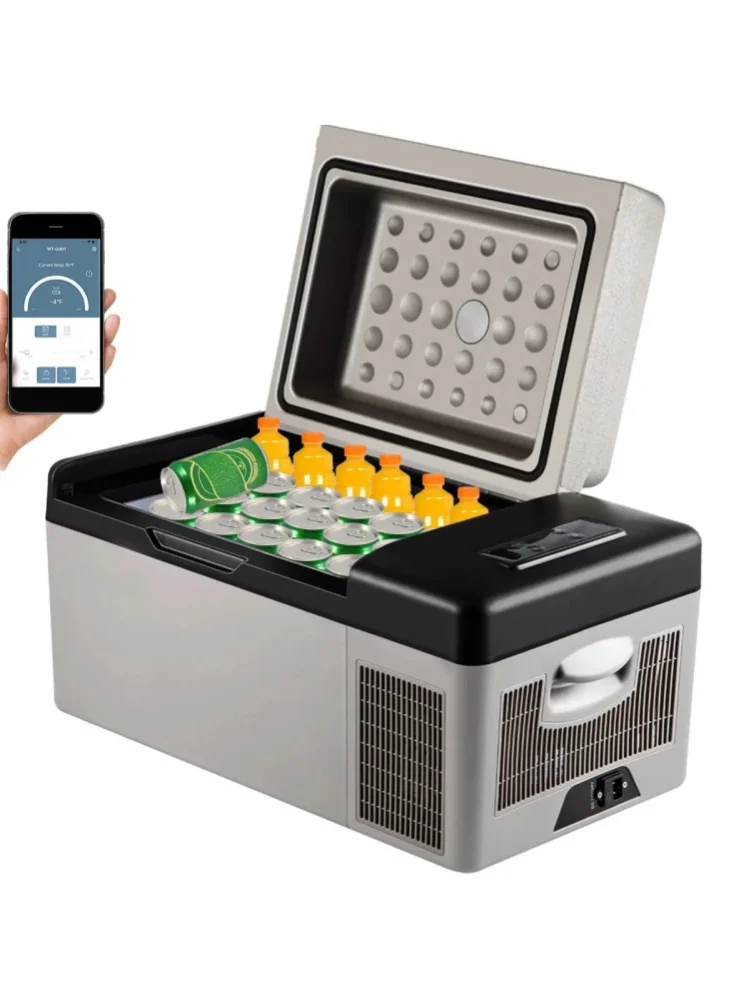 SIHAO 15L-55L Auto-Kühlschrank, Tragbarer Kompressor-Kühlschrank 12/24V DC 110-240V AC für Autofahrten, Camping, Picknick, Mini-Kühlbox