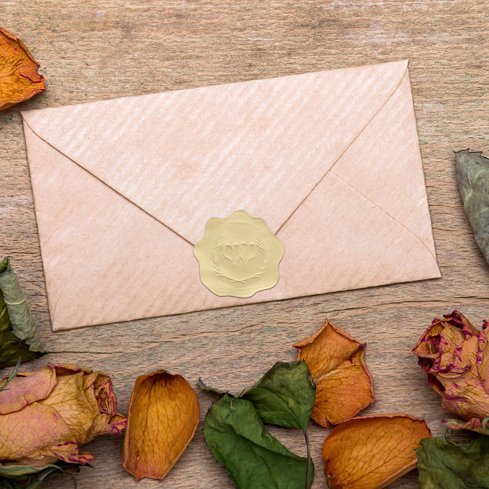 5Sheets Embossed Seal Sticker Decorative For Wedding Favor Packaging New Year Party Favor Stickers Love Design