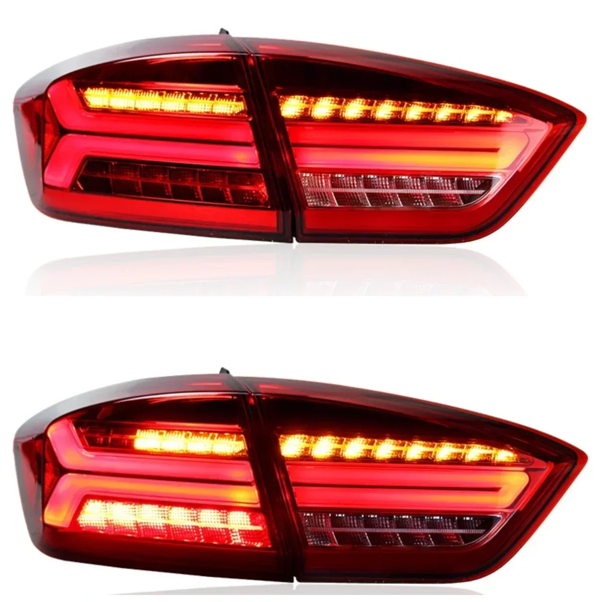 Led Tail Light Assembly for Chevrolet Cruze 17-20 Modified to Audi A6L New Style Rear Brake Lamp Reverse Light Turn Signal