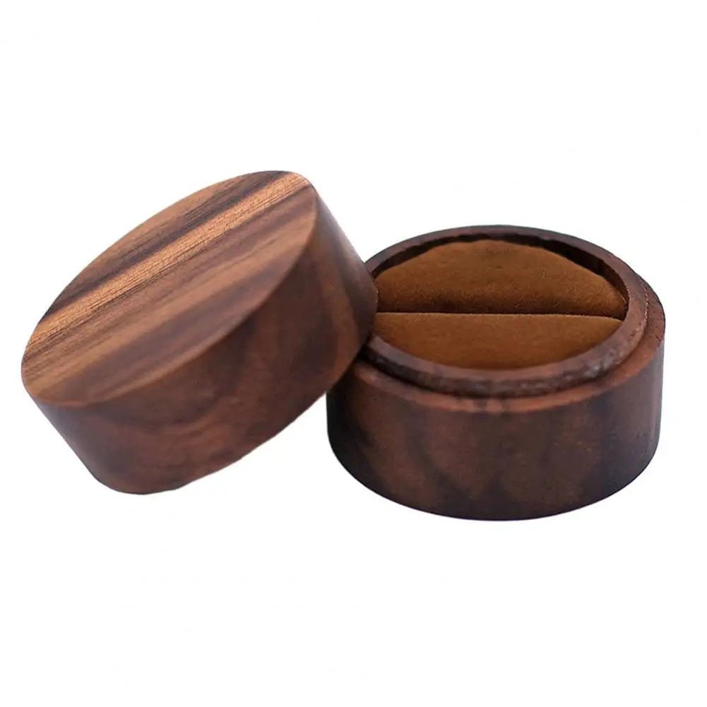 Vintage Ring Box Vintage Wooden Ring Box for Proposal Handmade Rustic Double Ring Display Case Elegant Wedding Engagement