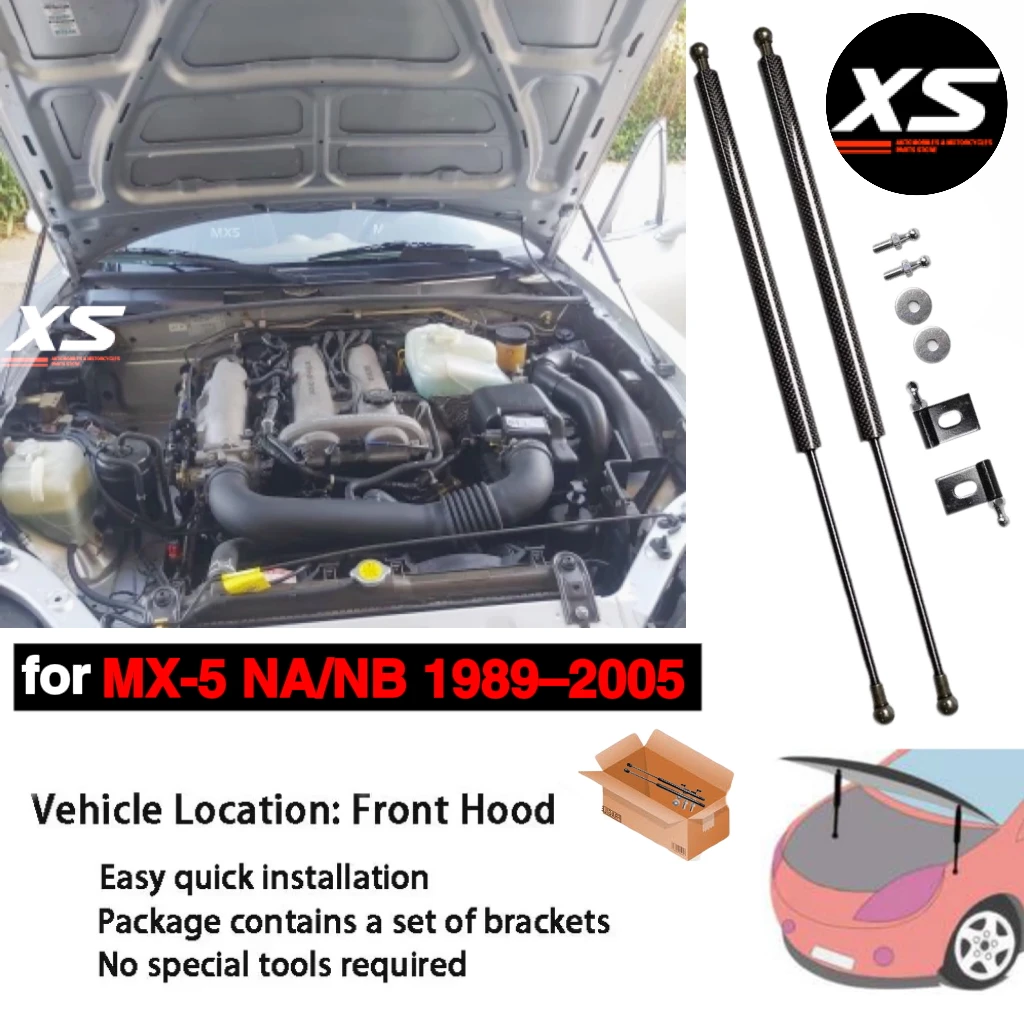 For Mazda MX5 MX-5 NA NB 1989-2005 Front Bonnet Hood Modify Gas Struts Spring Lift Support Shock Damper Prop Rod Piston Absorber