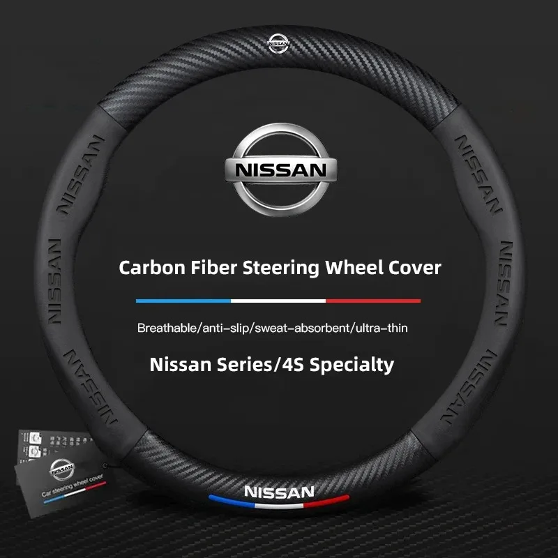 

Nissan Badge Leather Steering Wheel Cover Car Styling For Nissan Sylphy N7 Teana Qashqai Note J10 J11 Navara Juke GTR Versa Leaf