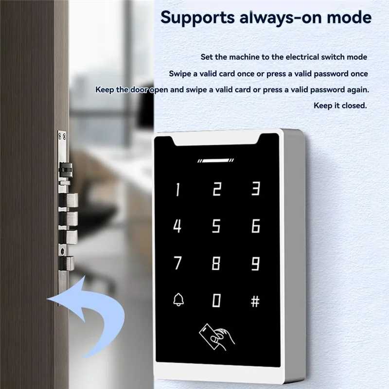 ABAC-Waterproof Door Lock DC 12V 24V Access Control Electronic Door Opener System Keyboard Card Swiping Password