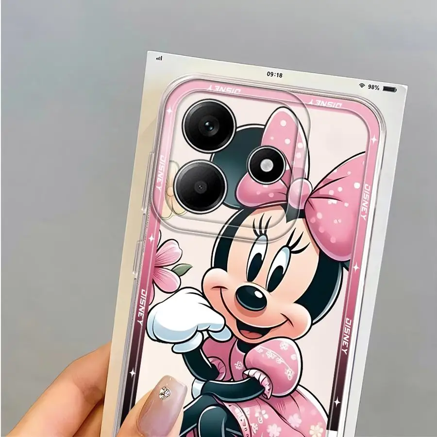 Funda de Minnie Mouse de Disney para Xiaomi Redmi Note 10S 9 10 11 Pro 13C 14C 11S A4 12S 10Lite 12 13 14 Pro Plus 9S cubierta transparente